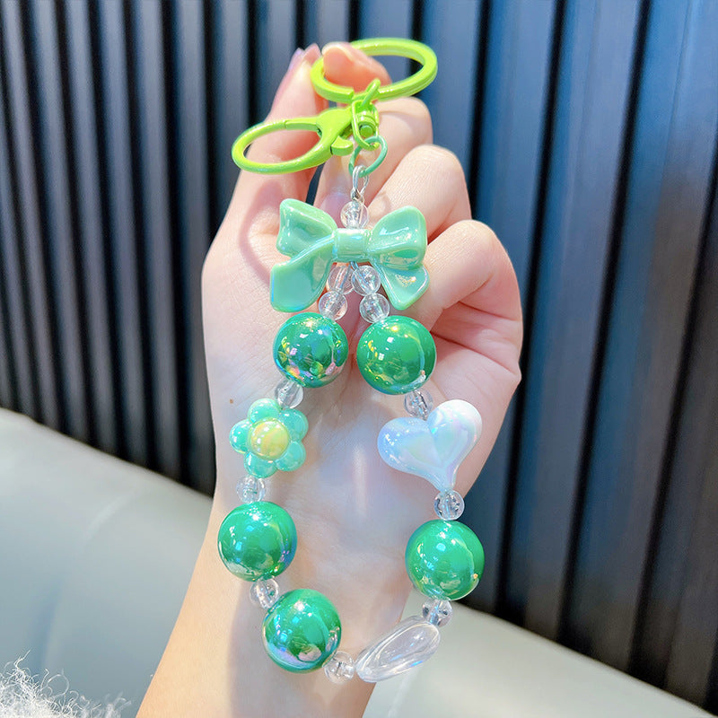 Wholesale Creative Acrylic Delicate and Cute Colorful Beaded Keychain