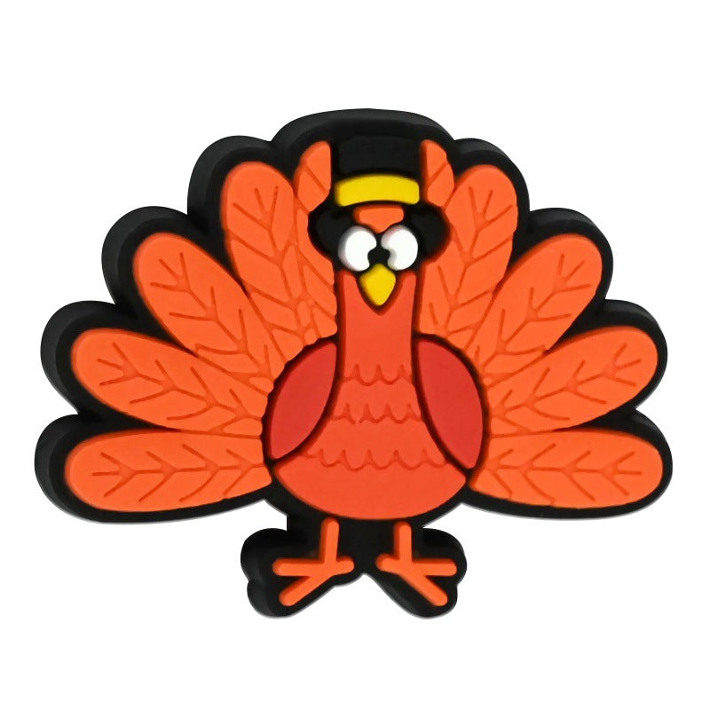 Wholesale Random 100pcs/pack  Thanksgiving-themed cartoon soft rubber beads