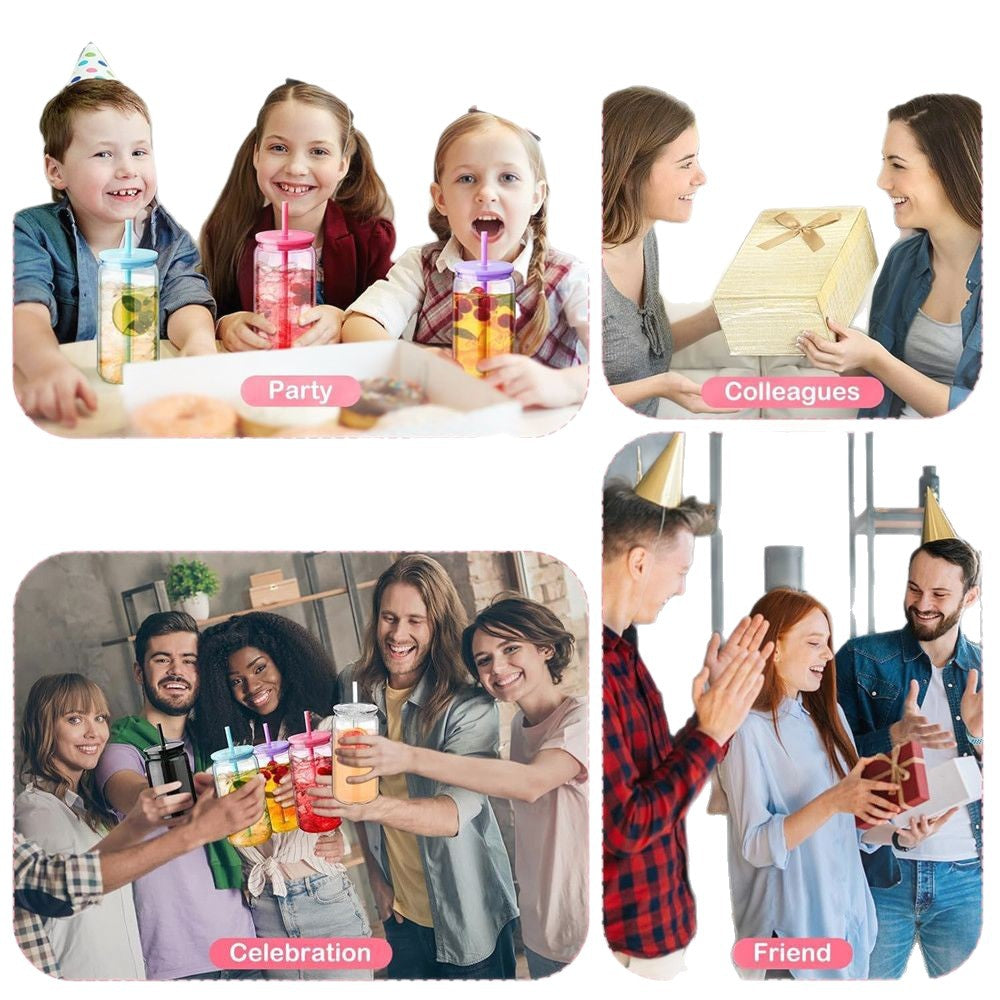 Wholesale High color value 16oz plastic pipette cup single layer transparent color mason cup cola cup