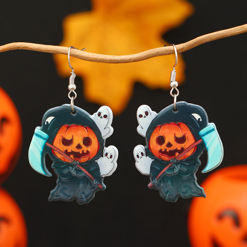 Wholesale  Pumpkin Ghost Sweet Cool Style Acrylic Earrings