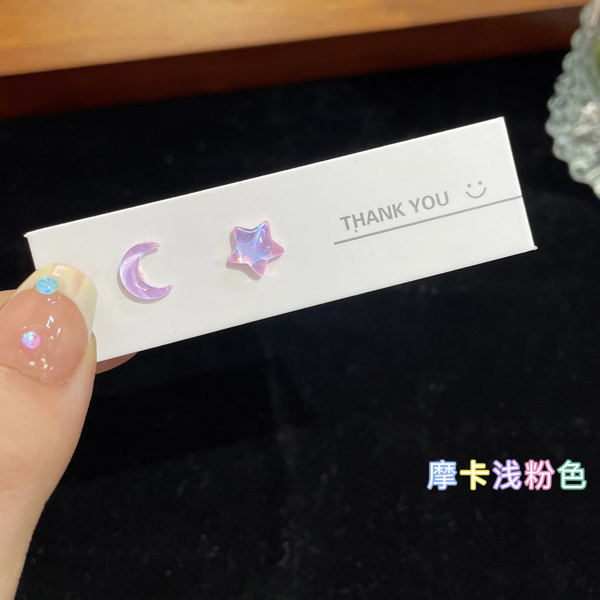 Wholesale Silver Pin Star Moon Girl Stud Earrings