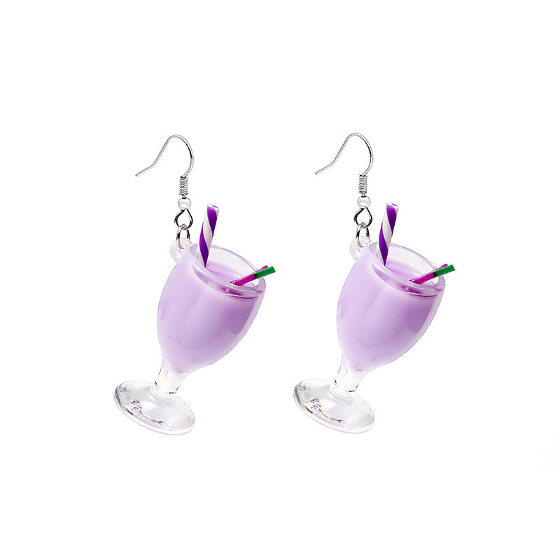 Pendientes de taza de té de leche creativa creativa al por mayor