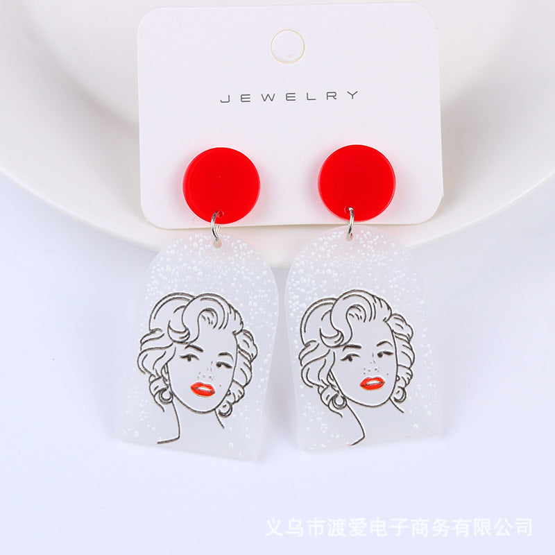 Wholesale Beauty Avatar Simple Acrylic Earrings