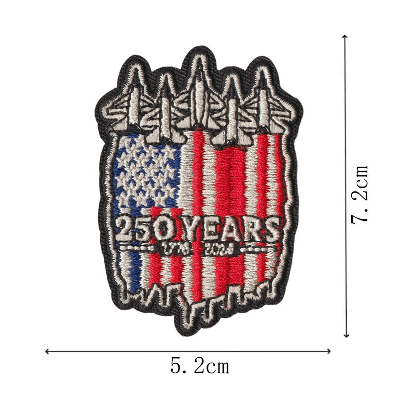 Wholesale Decorative Embroidered Patches 50 Piece Set With Liberty Bell Statue Of Liberty American Flag Design For Towels