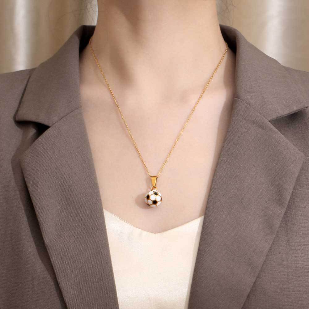 Wholesale Football sports titanium steel men's epoxy pendant