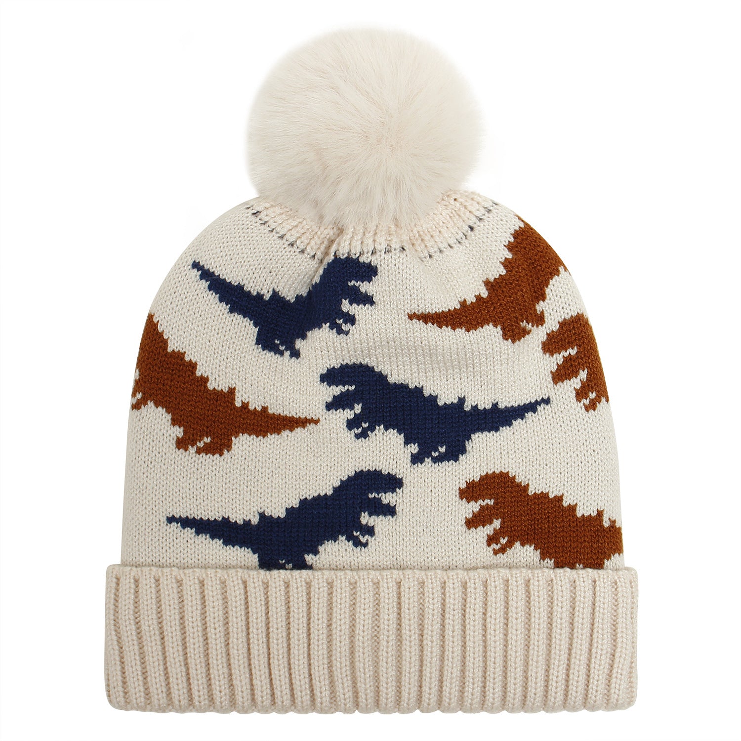 Wholesale Baby Knitted Hat Dinosaur Jacquard Acrylic Knitted Hat