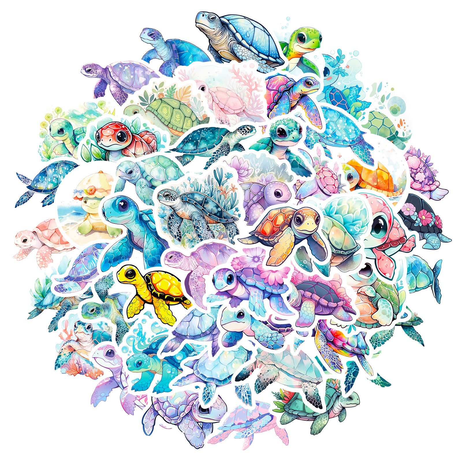 Wholesale 50 colorful ocean turtle DIY stickers