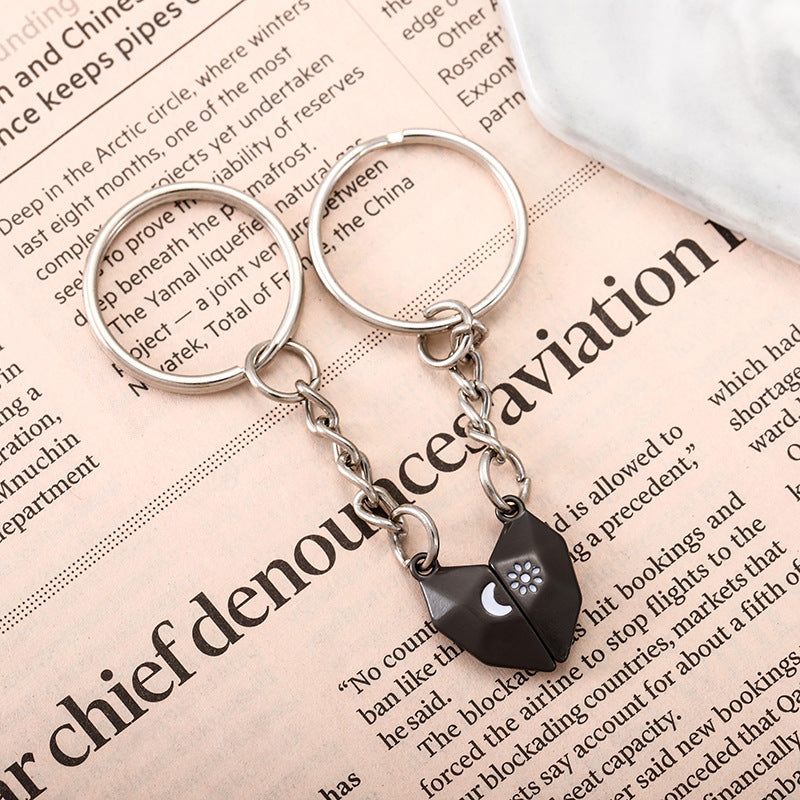 Wholesale Wishing Stone Sun Moon Love Heart Magnetic Keychains