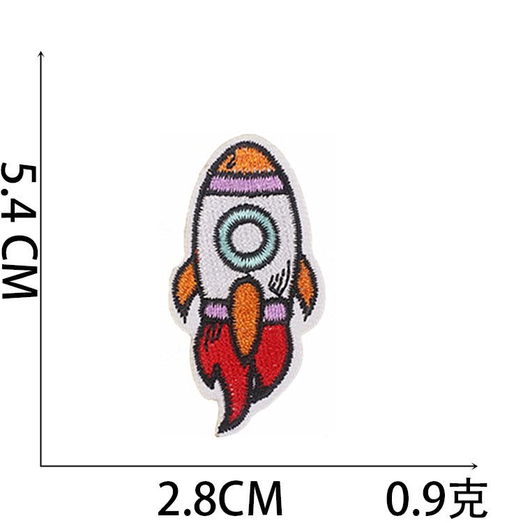 Wholesale Stupid Space Rabbit Embroidery Cloth Sticker Clothes Decoration Patch Spaceship Rabbit Computer Embroidery Sticker Ironing Chapter
