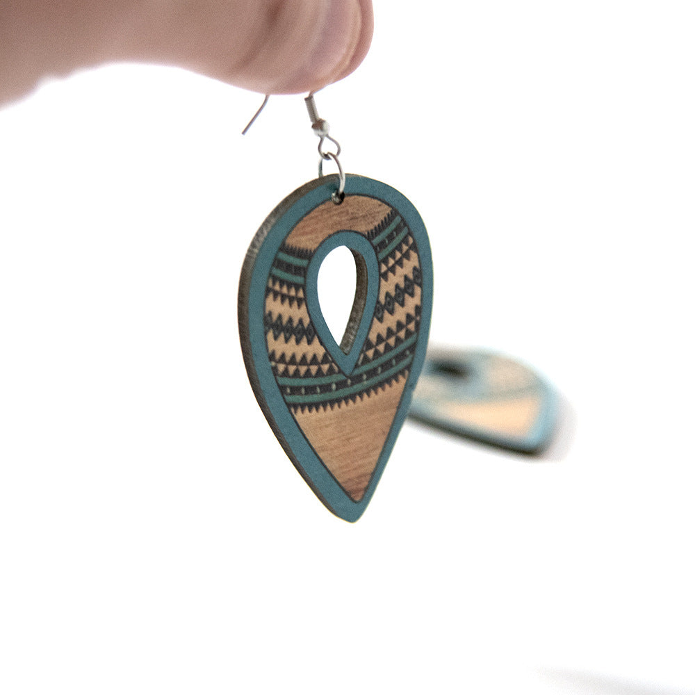 Wholesale Aztec Western Wind Wooden Earrings
