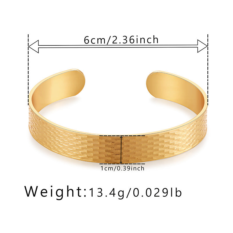 Wholesale Wide-brim Heavy Metal Gold-plated Bracelet