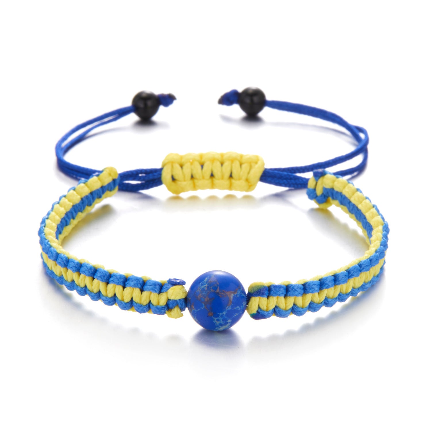 Wholesale Yellow Blue Braided Adjustable Bracelet