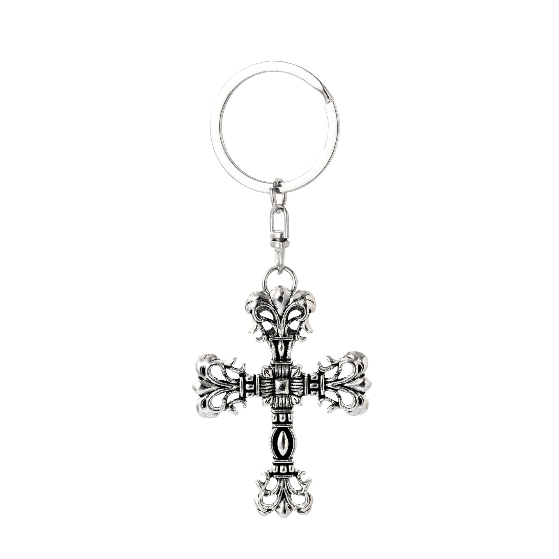 Wholesale Flame Cross Punk Retro Pendant Keychain