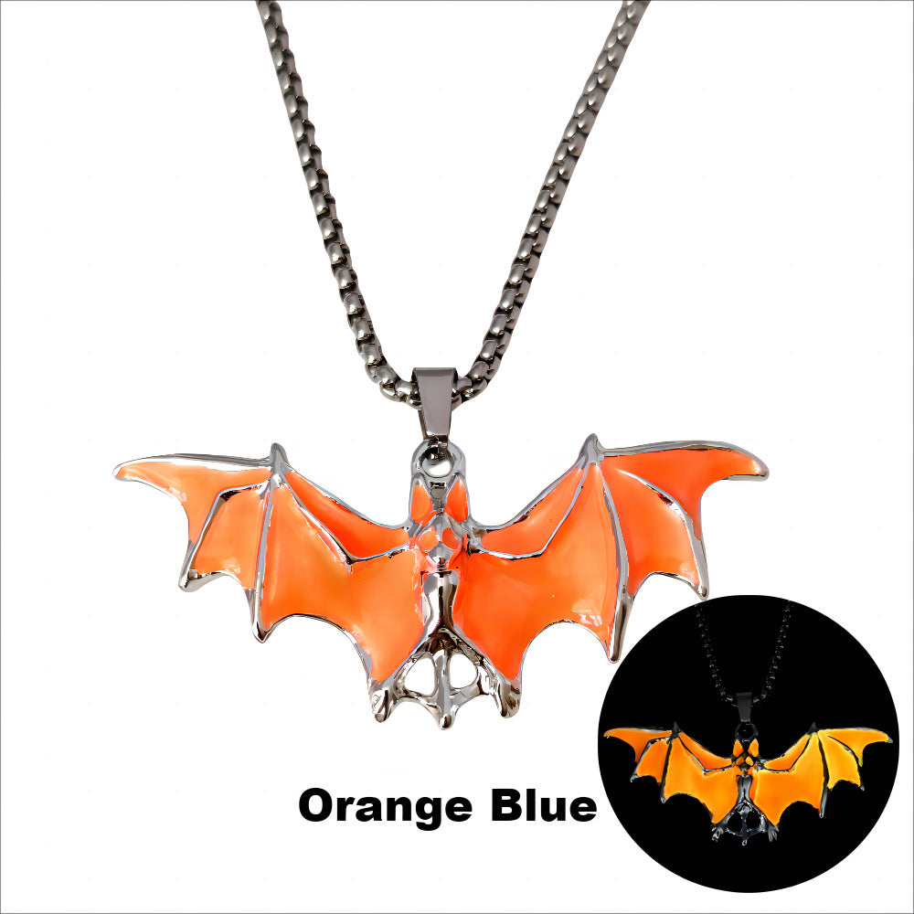 Wholesale Halloween Dark Glowing Vampire Bat Necklace