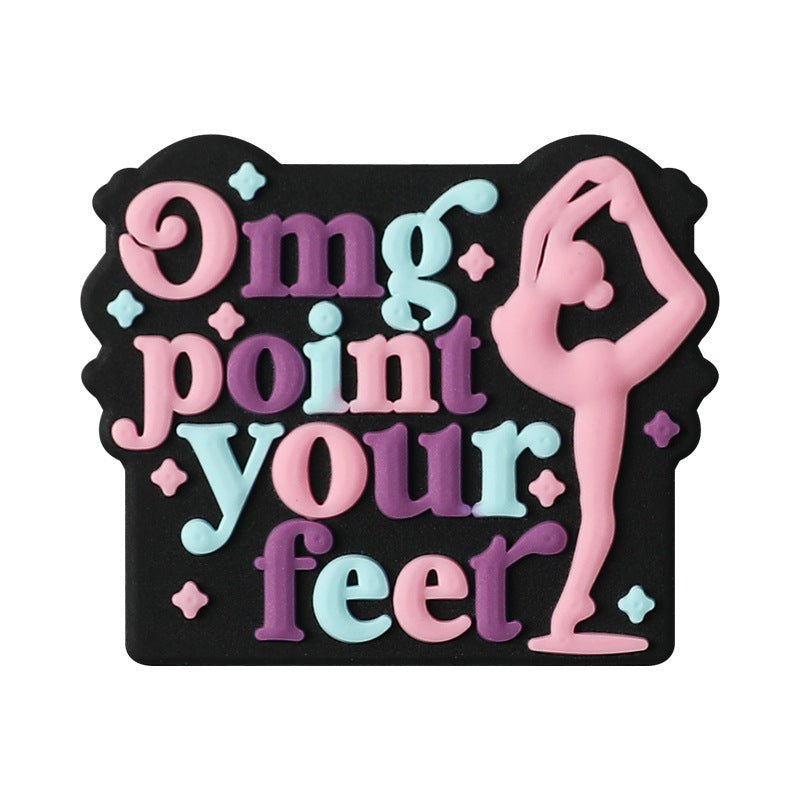 Wholesale  20pcs/pack Pink ballet silicone Focal Beads