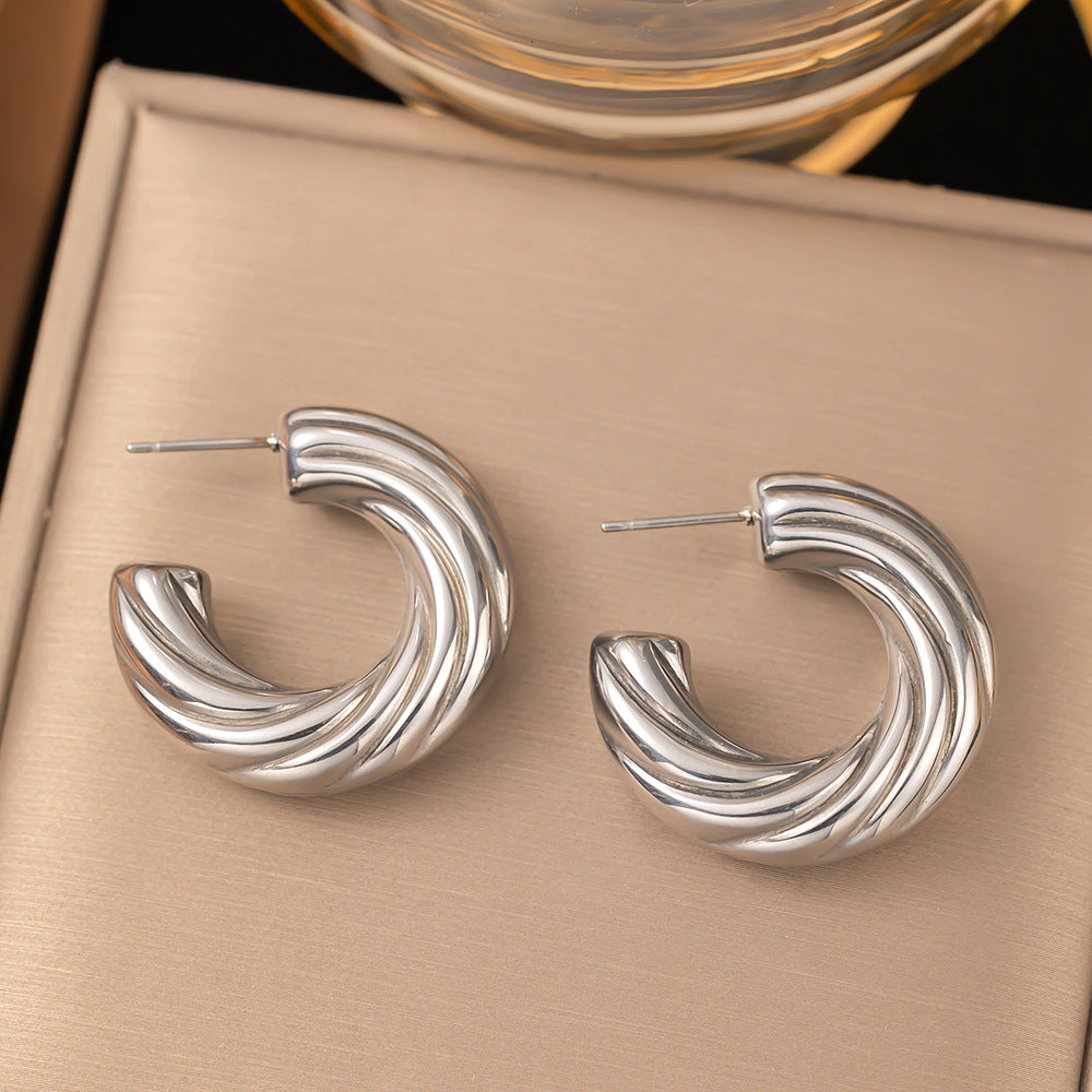 Wholesale Exaggerated Design Vintage Stainless Steel Earrings