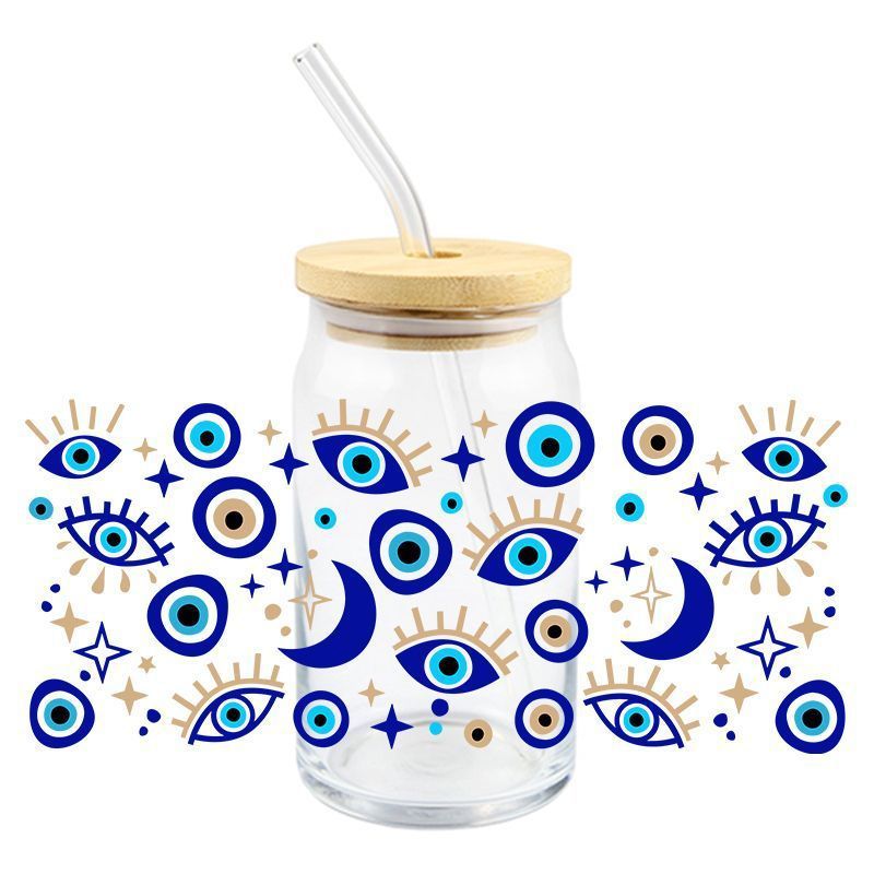 Wholesale 5pcs Devil' s Eye 16oz Cup UV DTF Wraps