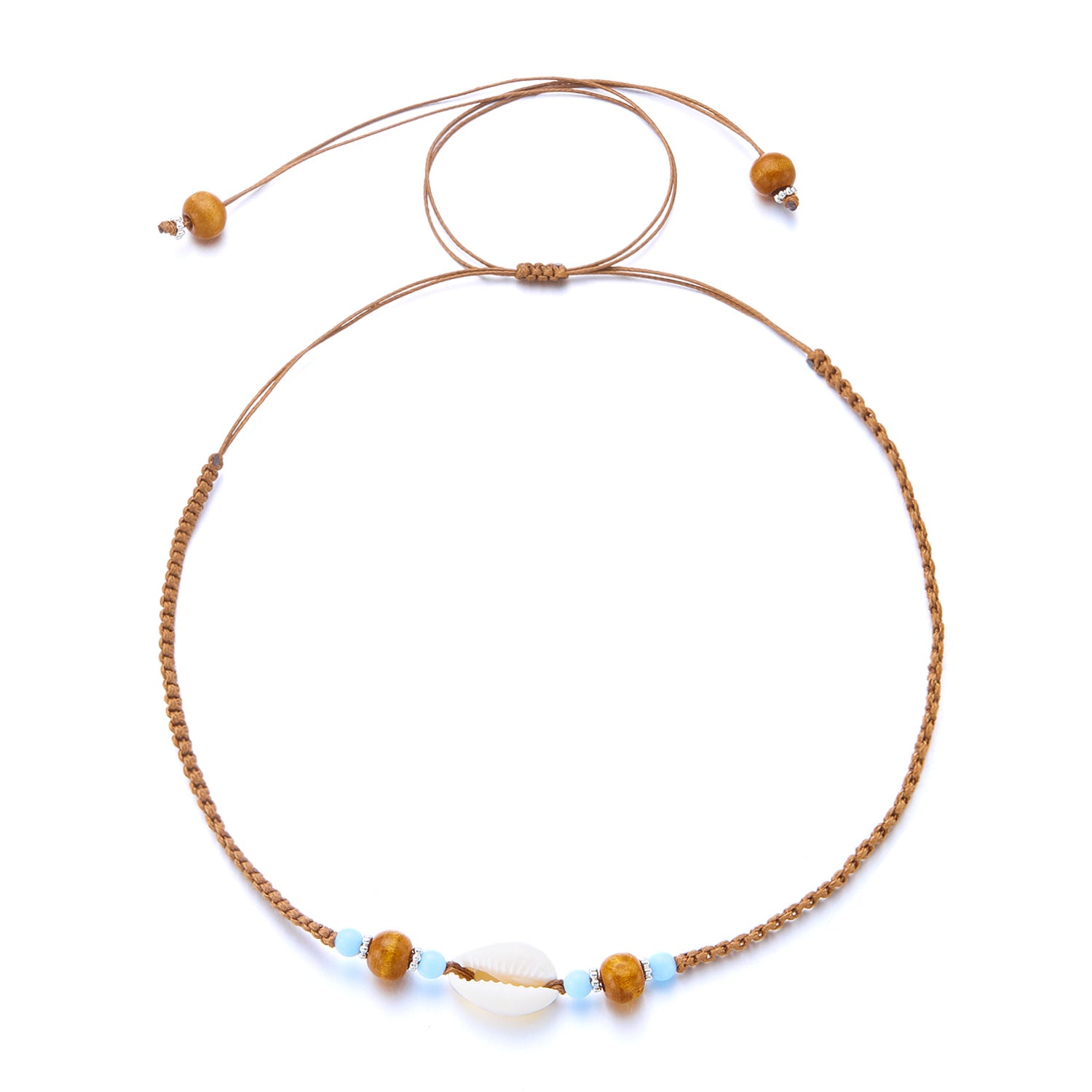 Wholesale Beachy Multicolor Braided Shell Necklace