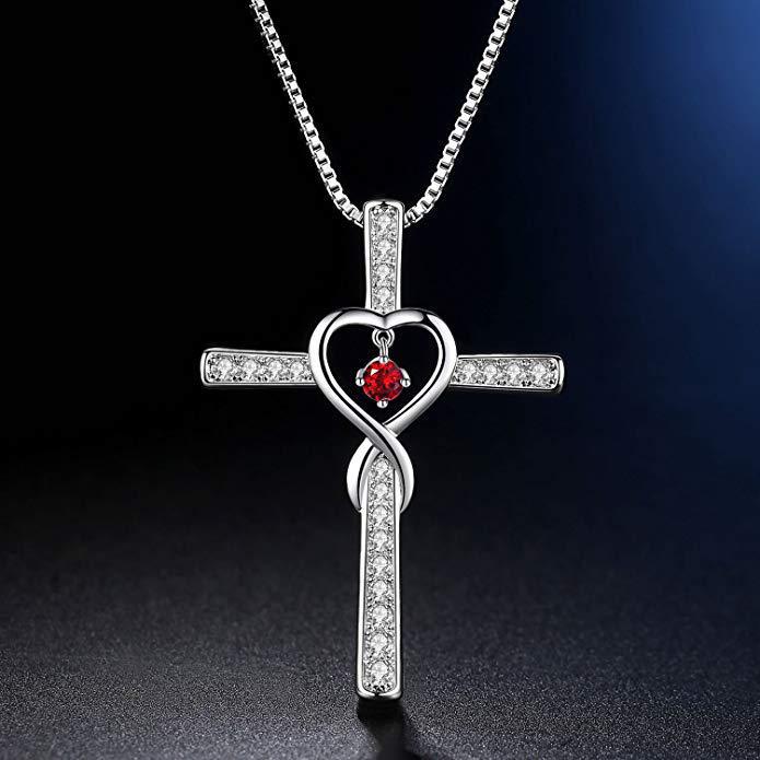 Wholesale Cross religious faith inlaid zircon pendant necklace