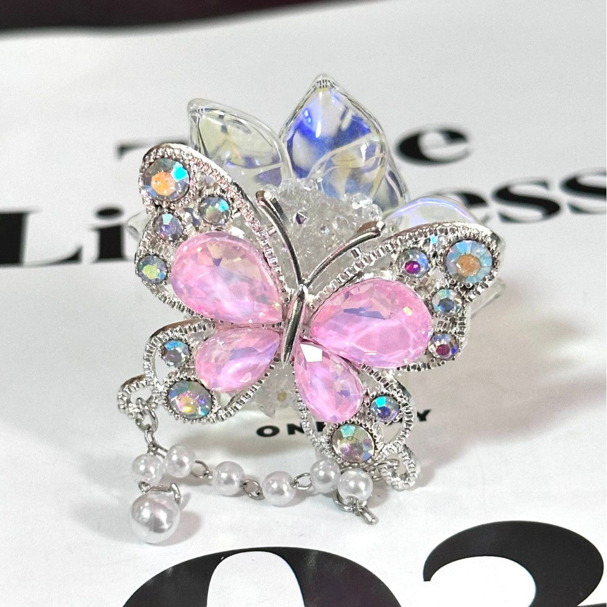Wholesale Rhinestone Butterfly Flower Heavy Beaded Pen