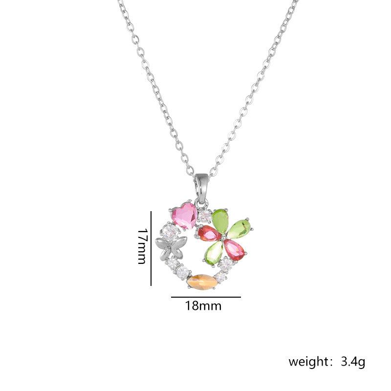 Wholesale love necklace flower pendant