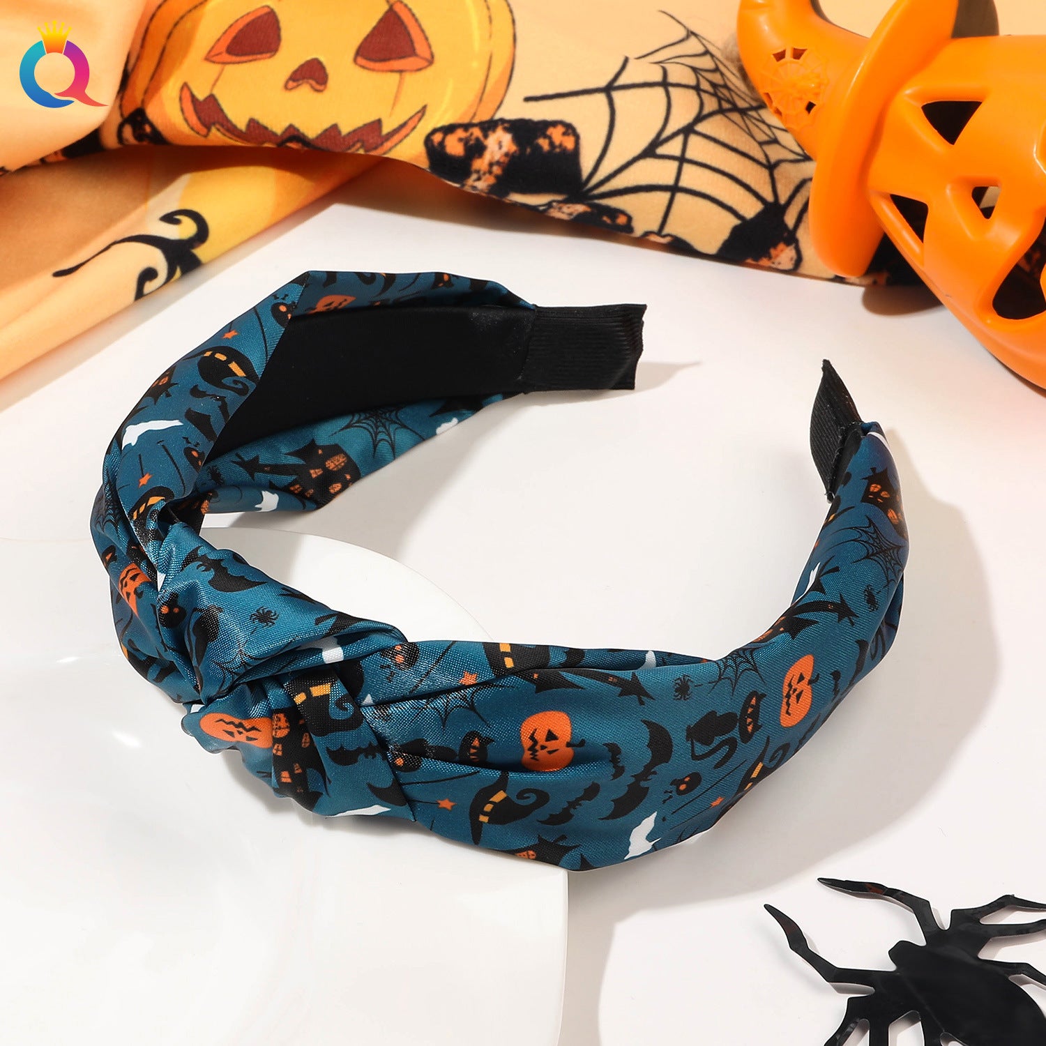 Wholesale Halloween Pumpkin Knotted High Skull Headband