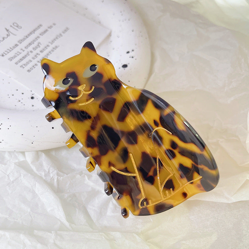 Wholesale Tortoiseshell Siamese Orange Cat Acetate Hairpin Catch