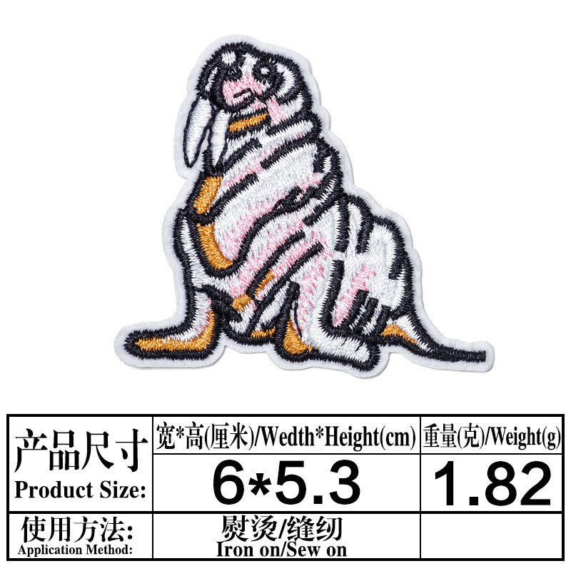 Wholesale Cartoon Ocean Animal Embroidered Patches DIY Sewing Craft Clothing Decoration Chic Fashion Accessory Boutique Resale
