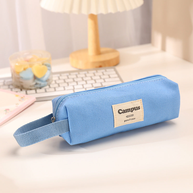 Wholesale Simple Canvas Large Capacity Pencil Case