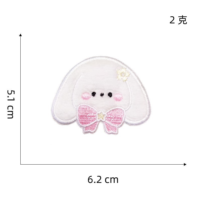 Wholesale Cute self-adhesive plush rabbit DIY Patches