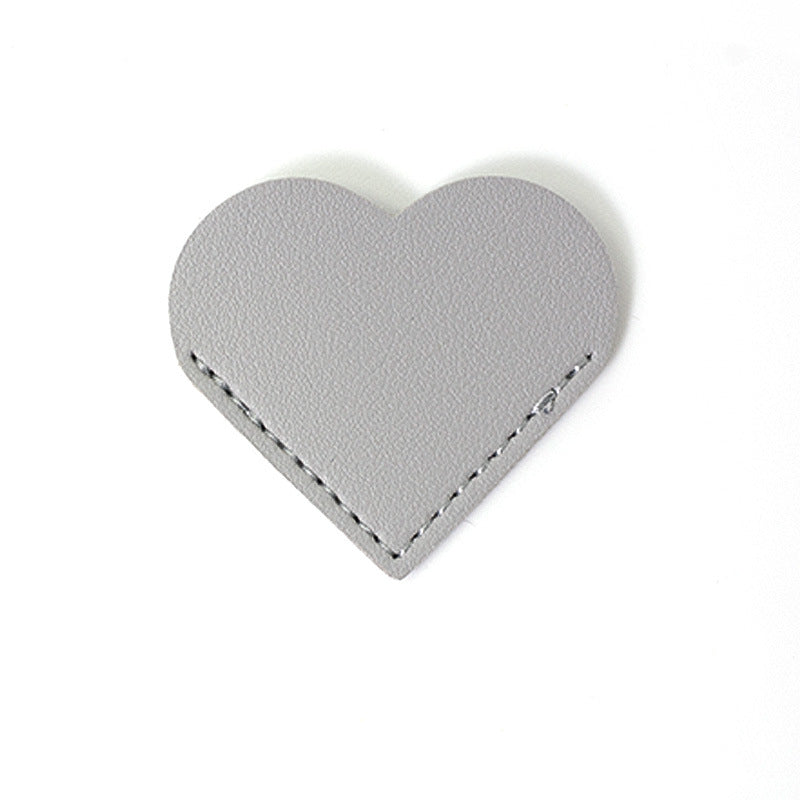 Wholesale Creative Leather Love Pu Simple Portable Book Page Holder Student Gift Heart-shaped Bookmark Book Corner Protective Cover