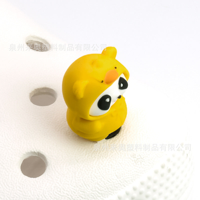 Wholesale 5pcs  Cartoon Animal Panda Garden 3D Crocs Decorative Accessories