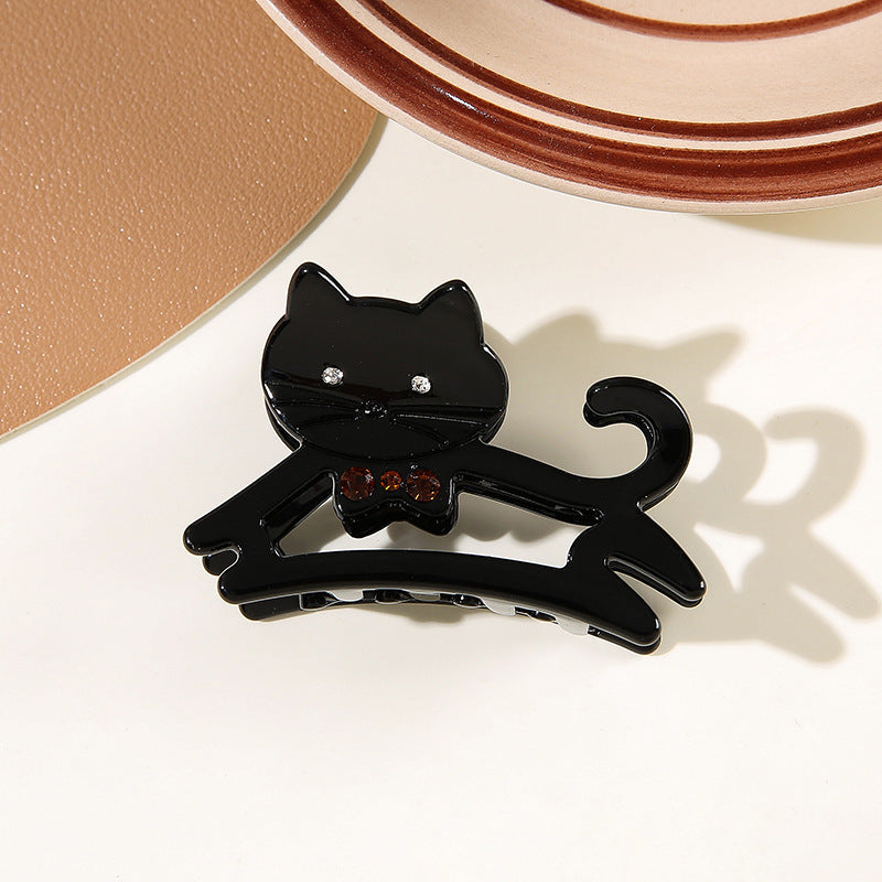 Wholesale New French Rhinestone Cat Hair Claw Clip Acrylic Hollow Women S Hair Accessory Cute Everyday Styling For Boutique Resale