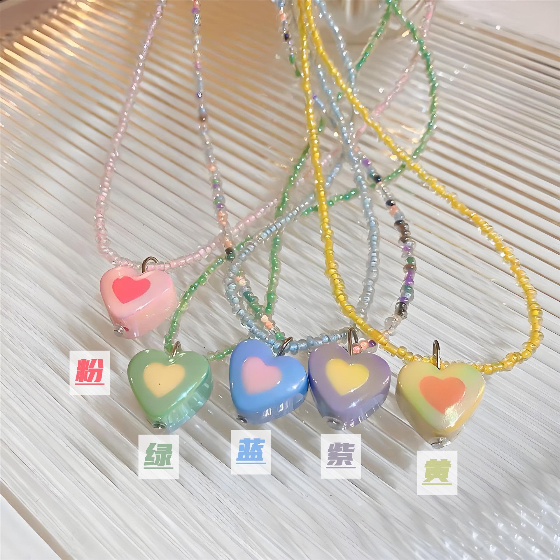 Wholesale Electroplated red green apple acrylic necklace