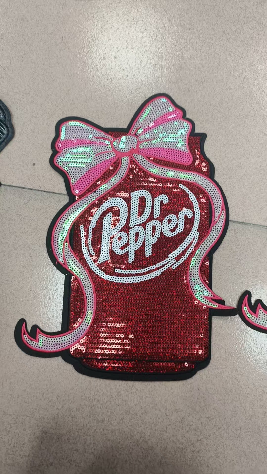 Wholesale Sequin Embroidery Oversized 28Cm Red Patch Coat Decor Boutique Craft Supply