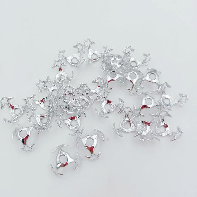 Wholesale 100pcs/pack New Three-leaf Hollowed-out Flower DIY Beads