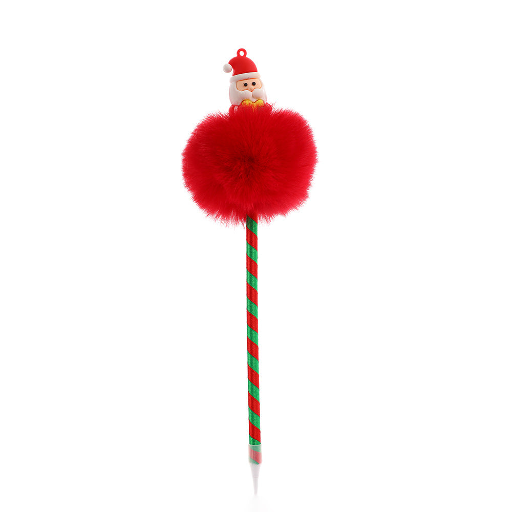 Wholesale Christmas Stationery Ballpoint Pen, Christmas Snowman Plush Pen, Creative Stationery Gift Pen