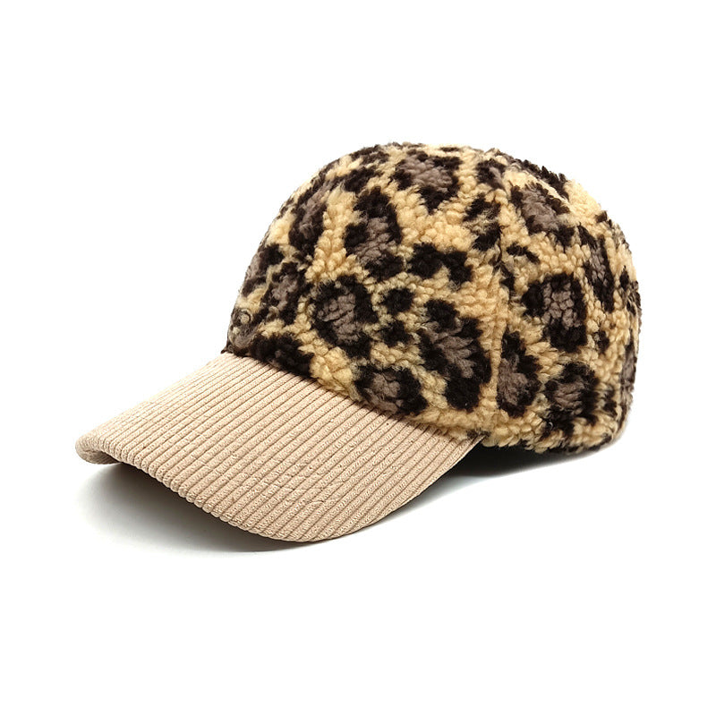 Wholesale Autumn and Winter Retro Color Matching Leopard Print Cold Warm Polyester Baseball Cap