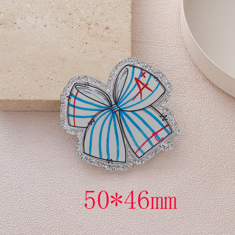 Wholesale 10pcs Cartoon Bow DIY Acrylic Flatback