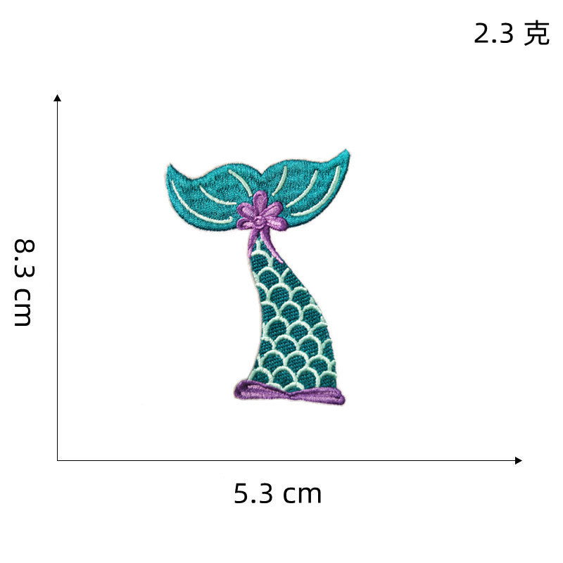 Wholesale Colorful Mermaid Tail Embroidered Patch