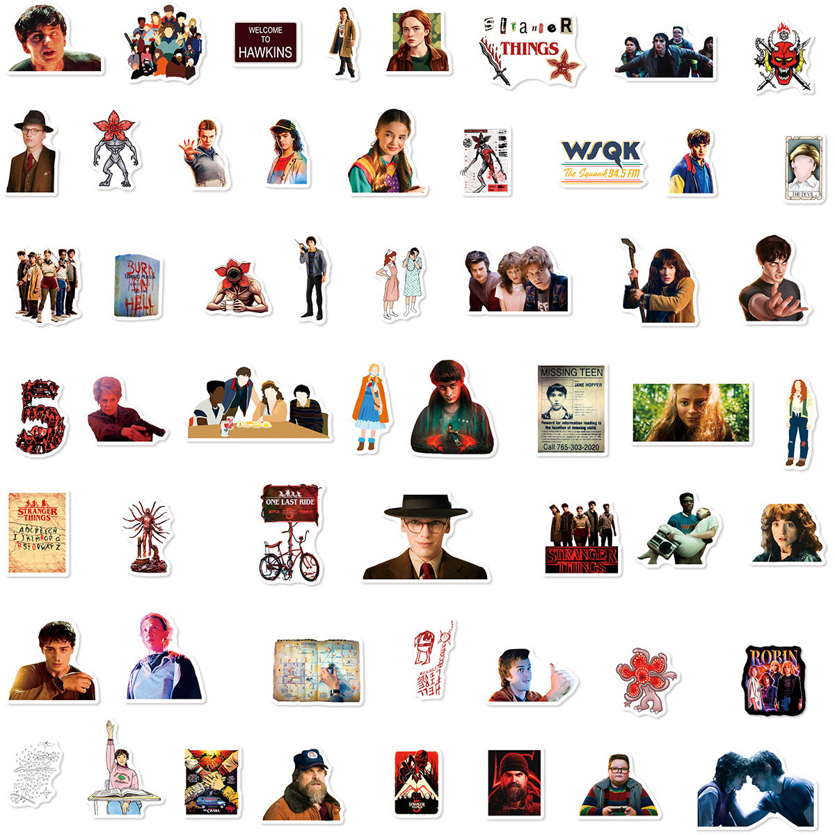 Wholesale 54pcs Red y Cartoon Character Flowers Waterproof Vinyl Stickers OLY Exclusive