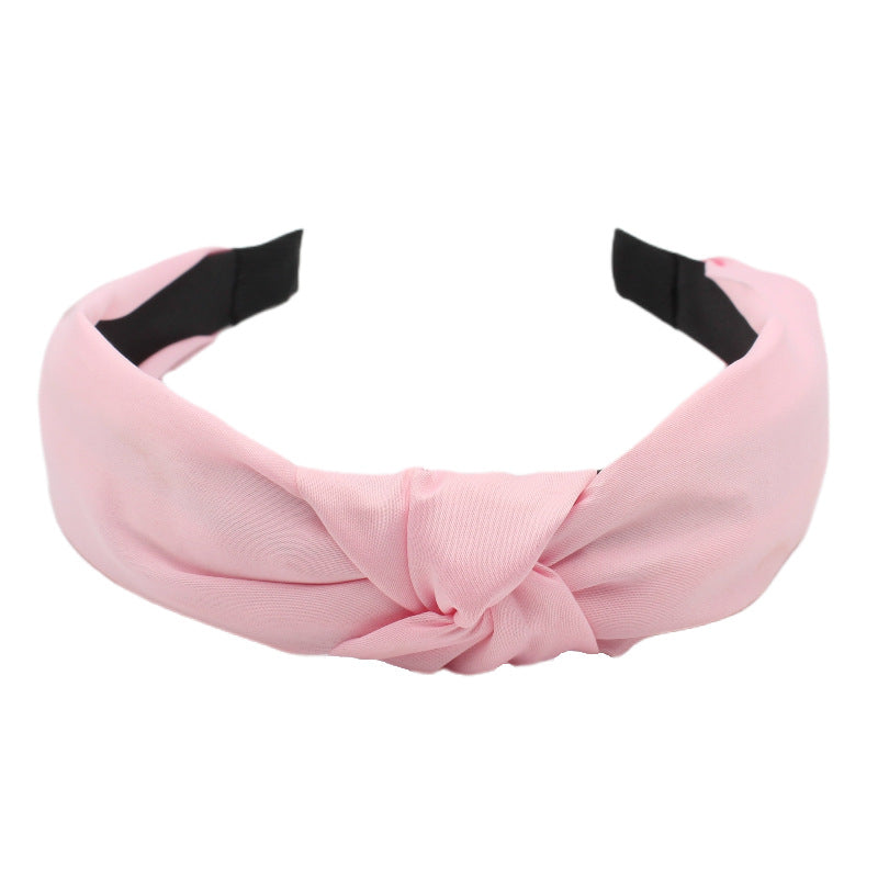 Wholesale Fabric Solid Color Cross Tie Headband