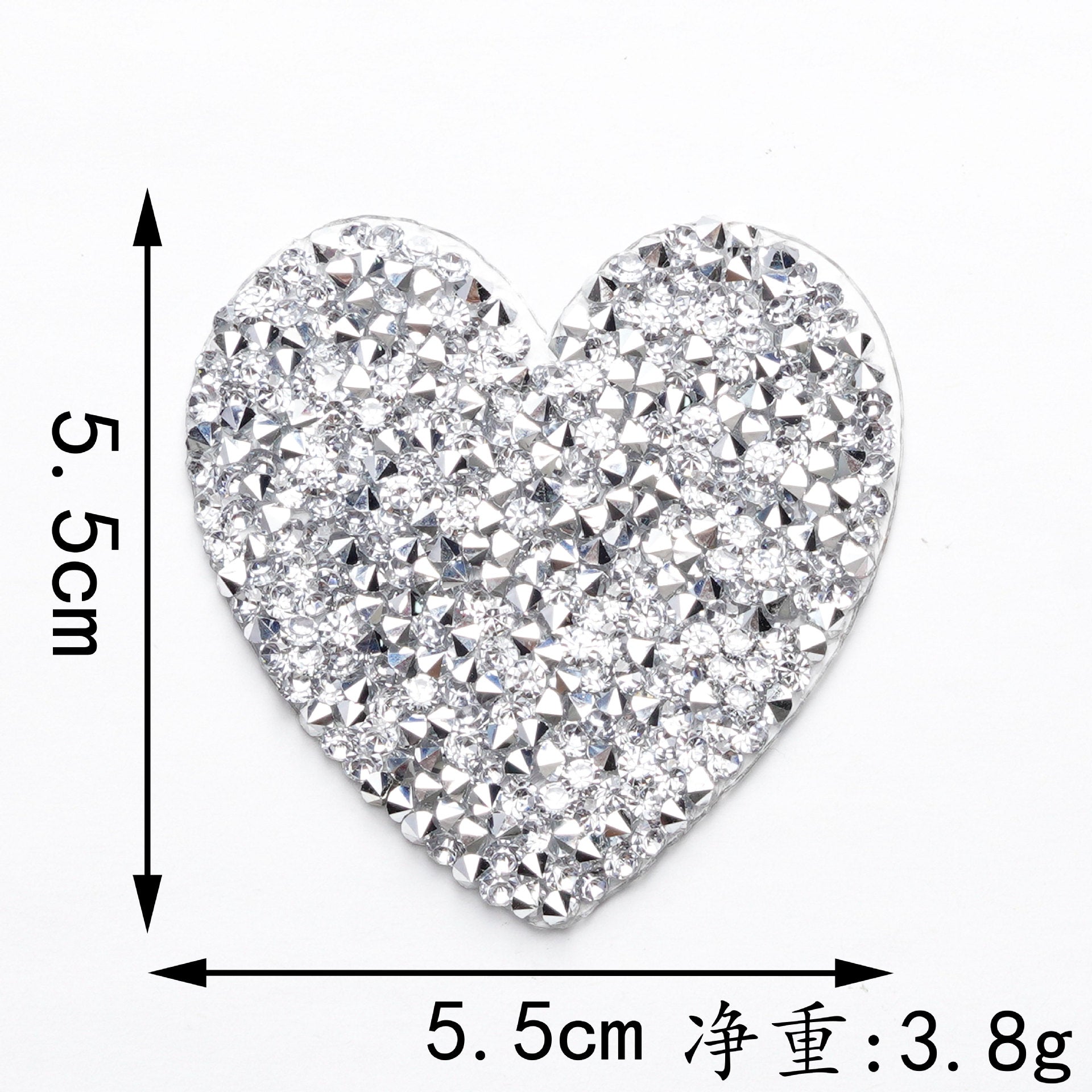 Wholesale 6 color hot melt adhesive heart-shaped rhinestone embroidery DIY Patches