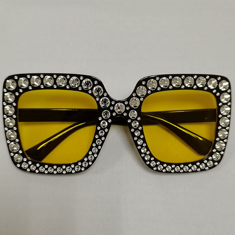 Wholesale Square Frame Diamond Retro Trendy Sunglasses