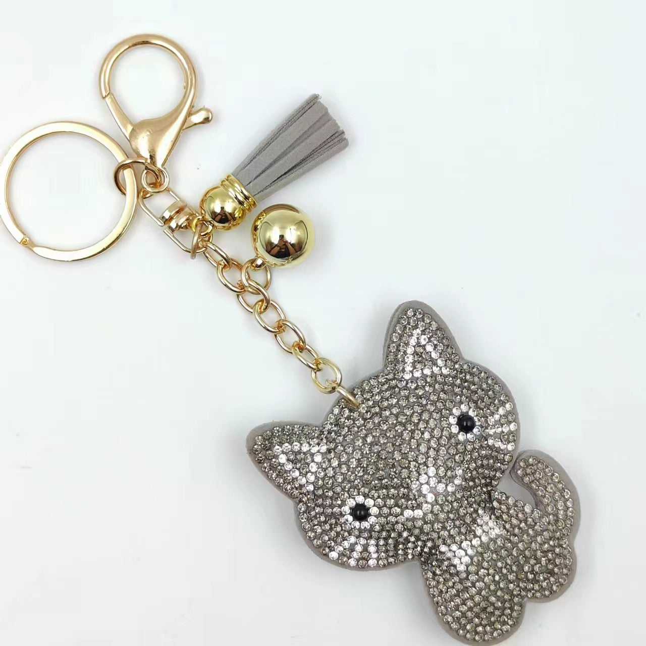 Wholesale 12pcs Creative Cartoon Kitten Diamond Keychain