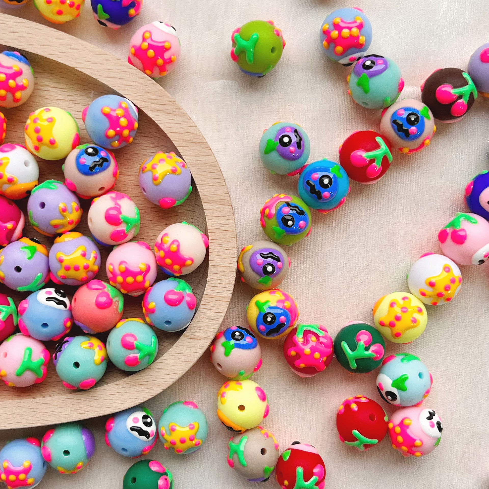 Wholesale 10pcs  resin material beaded loose beads