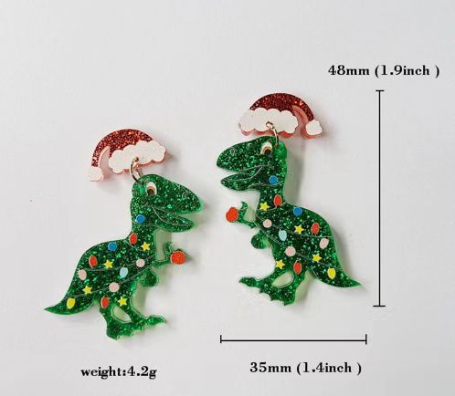 Wholesale Christmas Tree Rainbow Koala Dinosaur Cactus Acrylic Earrings