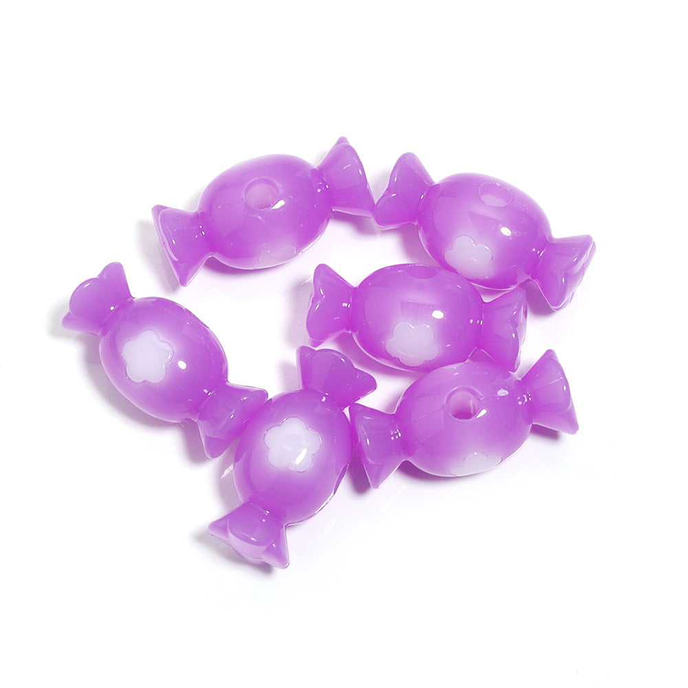 Wholesale  40pcs Jelly two-color colored candy acrylic beads