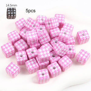 Wholesale 5pcs Cartoon Acrylic Cute Colorful Straight Hole Beads