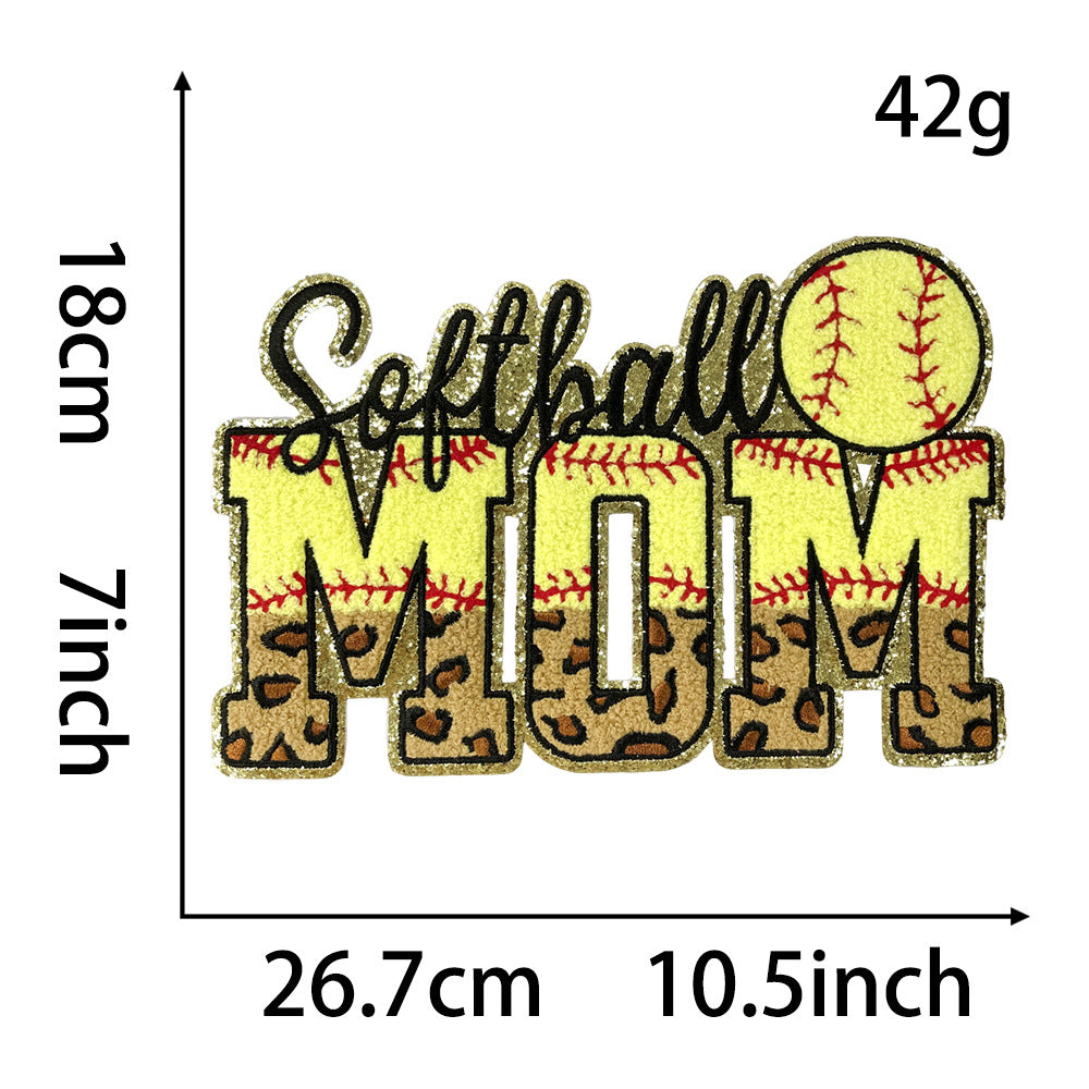 Wholesale Casual Towel Embroidered Sports Mom Patch For Coats Football Soccer Basketball Design DIY Sewing Accessory